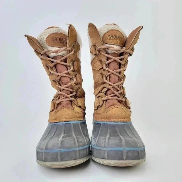 Khombu Cozy Crochet Knit Tall Duck Boots - 6.5 - Picture 8 of 9